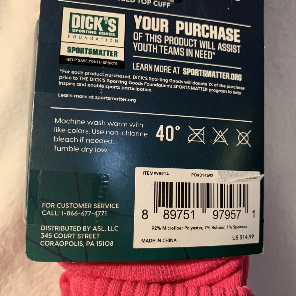 NEW DSG Socks Sz XS Soccer Athletic Knee High Tube Baseball  Hot Pink 2 Pack NWT